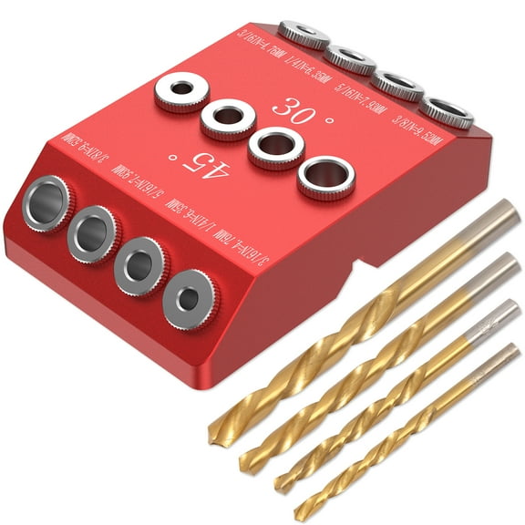 Aluminium Alloy Drill Guide Jig for Angled And Straight Hole Efficient 30 45 90 Angle Hole Drilling Jig Versatile Clear Mark Hole Drilling Template Block for Stairs Handrail Deck