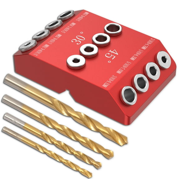 Aluminium Alloy Drill Guide Jig for Angled And Straight Hole Efficient 30 45 90 Angle Hole Drilling Jig Versatile Clear Mark Hole Drilling Template Block for Stairs Handrail Deck