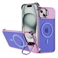 thumbnail image 1 of Aluminium Alloy Phone Case for Apple iPhone 13 Pro Max, Compatible with Magsafe Camera Lens Bracket Corner Protective Translucent Minimalist Back Cover without Side Frame for Women Men, Pink, 1 of 7