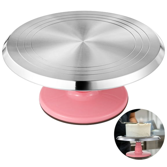 12 Inch Cake Decorating Turntable,Aluminum Alloy Revolving Cake Stand with Non-Slip Base,360 Smooth Rotation for Baking,Icing,and Cake Design