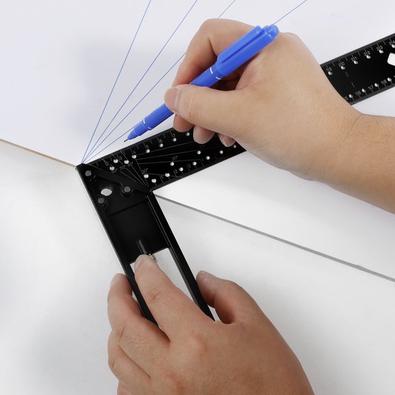 Aluminium Alloy Right Angle Ruler With Multi Holes Stable Quick Positioning L Shape Ruler Multipurpose Carpenter Square Ruler for Precise Measuring Drawing