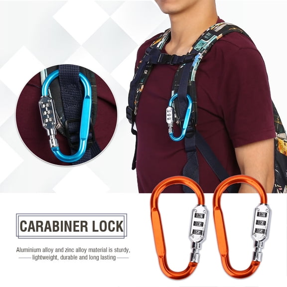 Aluminium Alloy Security Carabiner, Carabiner Lock, Durable For Travel For Other Outings