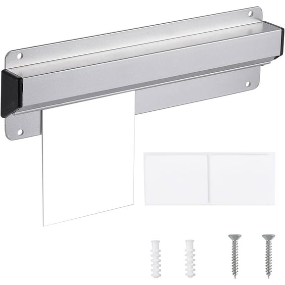 Aluminium Alloy Slide Check Rack Silver Restaurant Ticket Rail Bill Orders Clips Receipt Memo Holder Display Organizer for Commercial Kitchen Office Cafes Bar 8.11x2.28inch Platinum