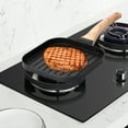 thumbnail image 1 of Aluminium Alloy Square Grilling Pan for All Stoves Nonstick Grill Skillet Steak Pan Versatile Wood Handle Stove Top Grill Pan for Indoor Cooking Outdoor Grilling, 1 of 8
