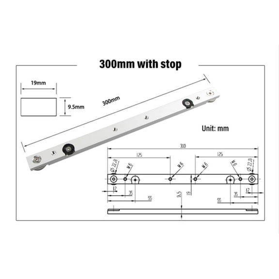 Aluminium Alloy T-Track/Slot Miter Track & Miter Bar Slider Table-Saw Tool