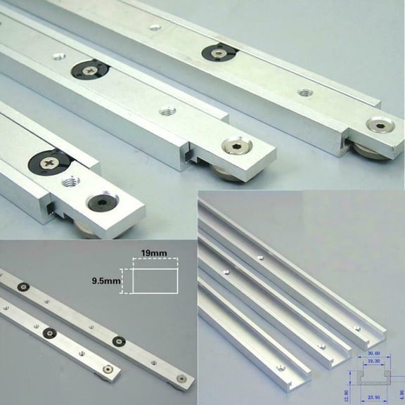 Aluminium Alloy T-Tracks Slot Miter Track /Miter Bar Slider Table Saw Miter Gauge Rod Woodworking Tools Workbench Jig Fixture 300Mm Miter Bar+300Mm T-Track Fangkenuo