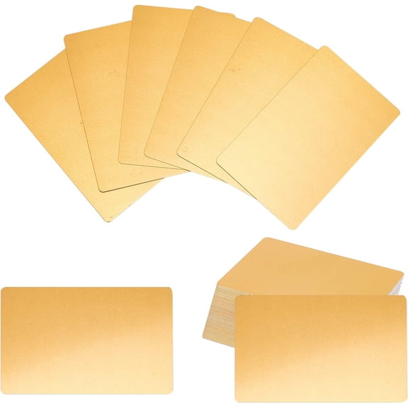 Aluminium Blank Name Cards for Laser Engraved Custom Visiting Business Cards golden 8.6x5.4x0.04cm