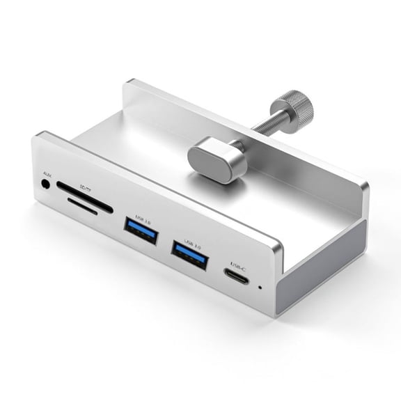 Aluminium Clip Adapter 5Gbps High Speed 6 Port USB3.0 Type C 3.5MM USB Splitter Docking Station Expander for Laptop