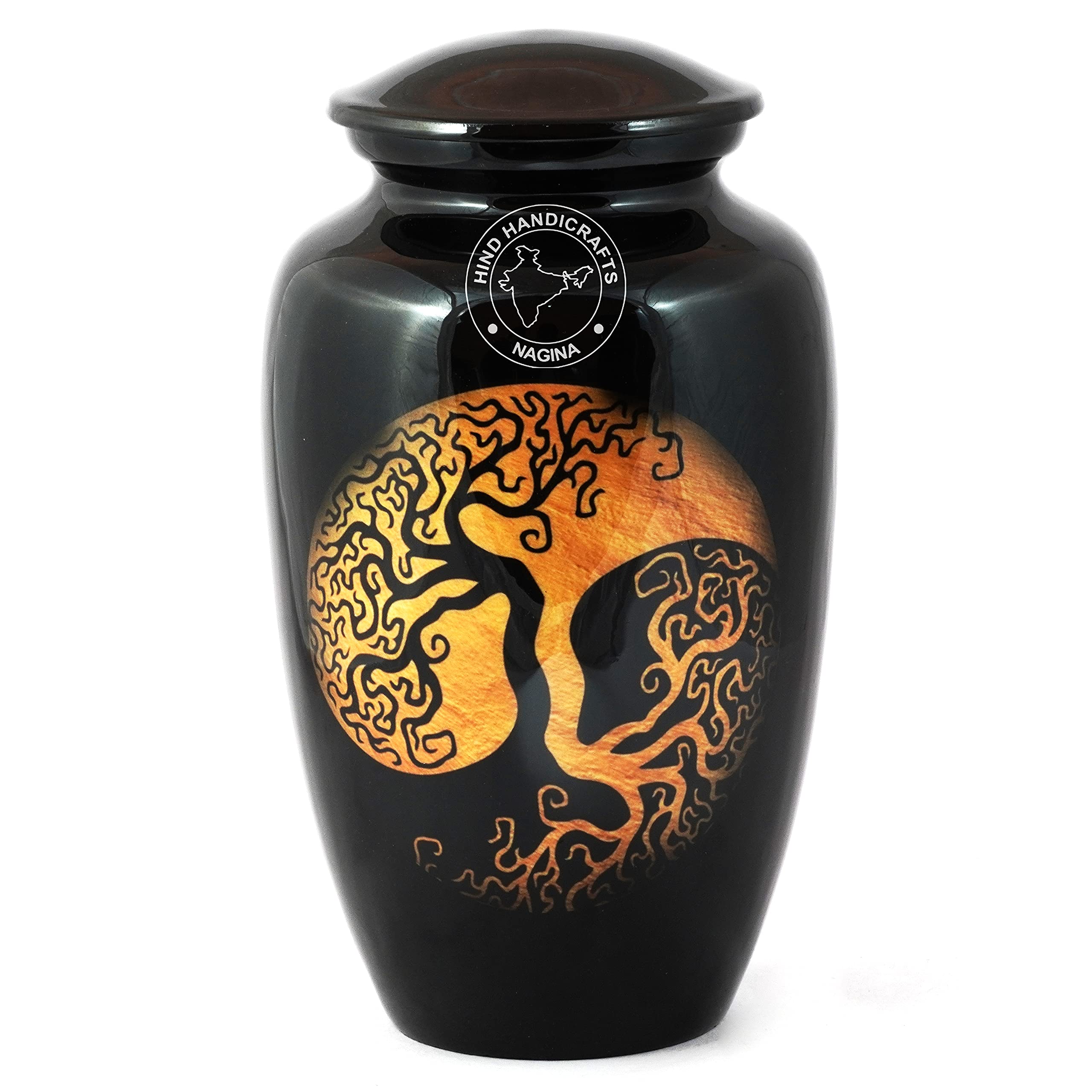 Aluminium Cremation Urn for Human Ashes - Adult Funeral Urn Handcrafted