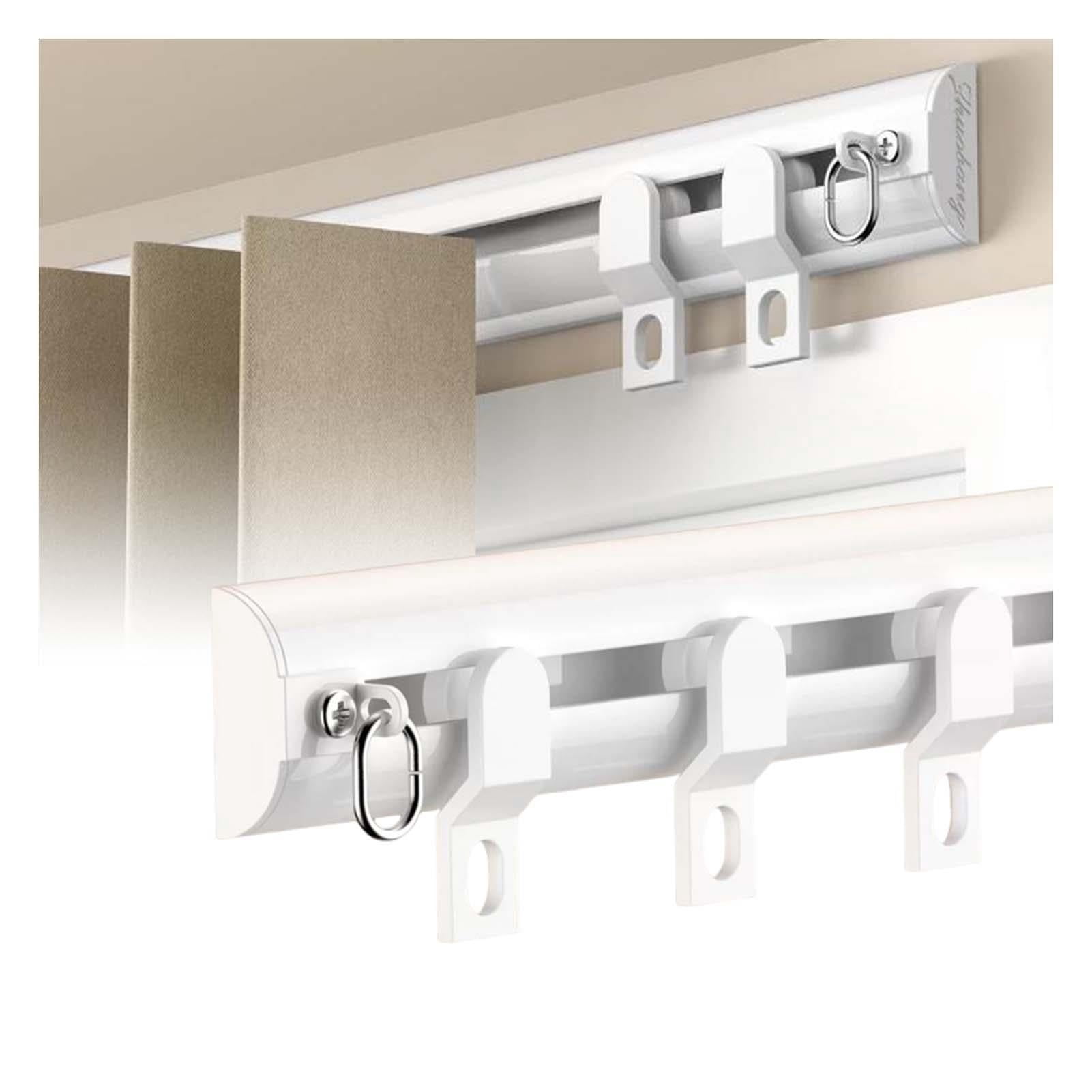 Aluminium Curtain Track System,Wall Mount Sliding Rod with Mute Rollers