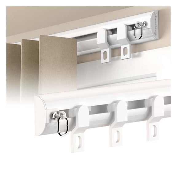 Aluminium Curtain Track System,Wall Mount Sliding Rod with Mute Rollers, For Window,Shower,Partition