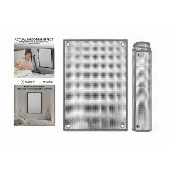 Aluminium Foil Privacy Window Film, Window Blackout Film,Thermal Insulation Reflective Film, Sunscreen Privacy Glass Sticker, with Suction Cups, for Sun Room/Bathroom B