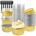 thumbnail image 1 of Aluminium Foil Square Brownie Baking Cups, Mini Loaf Pans With Lids Disposable Ramekins Baking Pan, Cupcake Container for Brownie Bread Cheesecake, 1 of 6