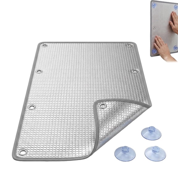 Aluminium Heat Protection Panel for Windows Thermal Insulation Film Sun Visor for Home Office Conservatory Bathroom （43.3x39.4 inch）