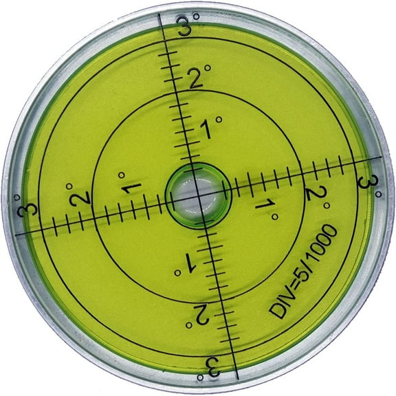 Aluminium High Precision Horizontal Leveler Bubble Level Tool Circle Round 2.4 Inch 60mm (Silver,Green)