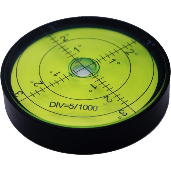 Aluminium Horizontal Leveler Bubble Level Tool Circle Round 2.4 Inch 60mm (Black,Green)