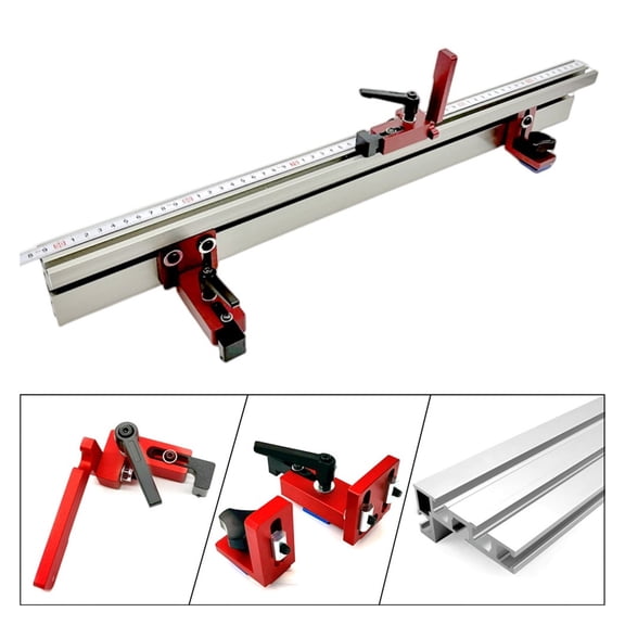 Aluminium Profile Fence Kit Woodworking T-tracks Sliding Brackets With Fence Connector And Track Stopper For Router/Saw Table ,Easy to Operate
