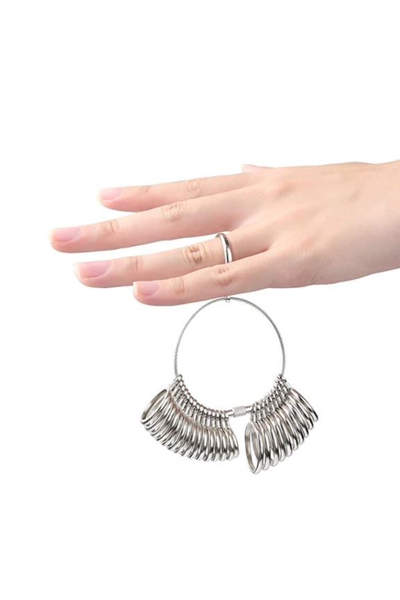 Aluminium Ring Sizer Mandrel Metal Ring Sizer Finger Sizing Stick Mandrel Tool With Ring Sizer Gauge Set Measuring Tape For Ring Size Measurement