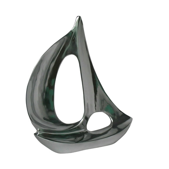 Aluminium Sailing Boat Ship Yacht for Home Decor, Decorative Item Model Figurine 14 Inches Statue A Excellent Item for Home | Office | Restaurant Decorations by INDAIAART12