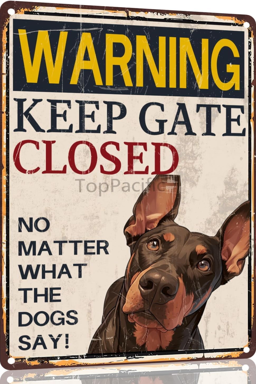 Targa Retrò In Latta 'Keep Gate Closed No Matter What The Goats Say' 20