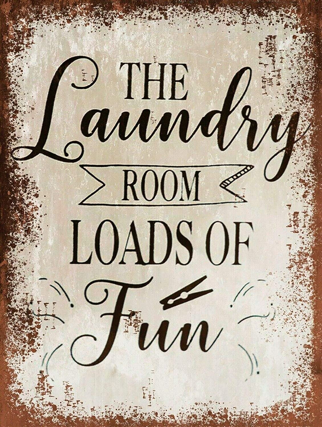 Aluminium Sign The Laundry Room Loads of Fun Tin Sign Vintage Wall