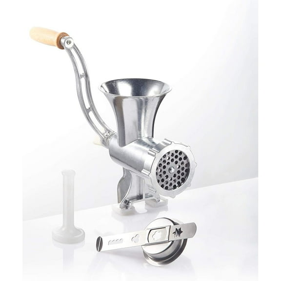 Aluminium Size No. 8 Food Grinder with Pastry Attachment and Pestle