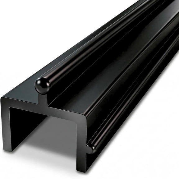 Aluminium Sliding Screen Door Bottom Track, Patio Door Track Replacement, Sliding Door Track Repair- 72 Inches (Black)