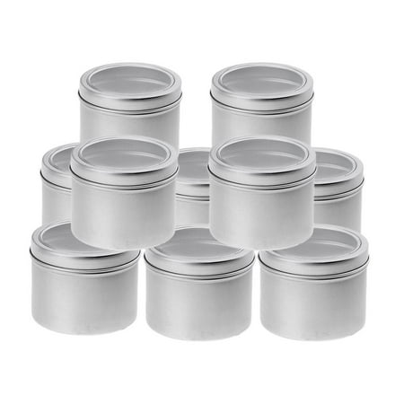 Aluminium Tins, 10 Pieces Round Aluminum Cans Screw Lid Metal Tins Jars Empty Slip Slide Containers for DIY Candle Craft Jewelry Sorting Storage