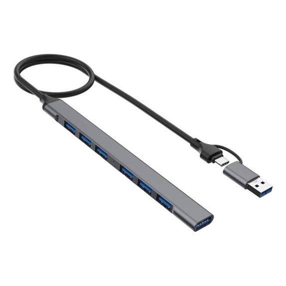Aluminium USB C+USB to 4/7 Port USB2.0+USB3.0 Power Data Port for PC ...