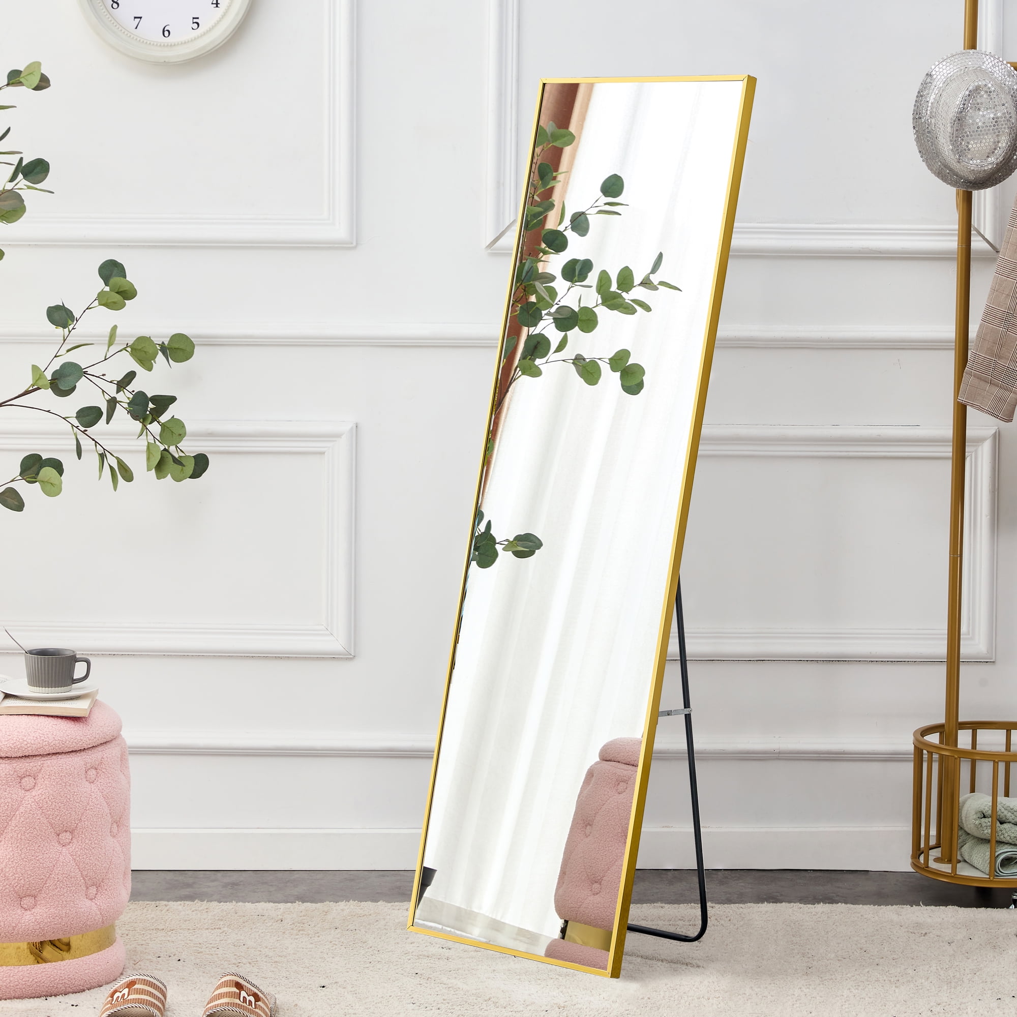 Aluminium alloy Metal Frame Wall Mounted Full Body Mirror Floor Mounted