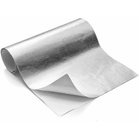 Aluminized Heat Shield Thermal Barrier Adhesive Backed Heat Blanket (12'' X 12'')