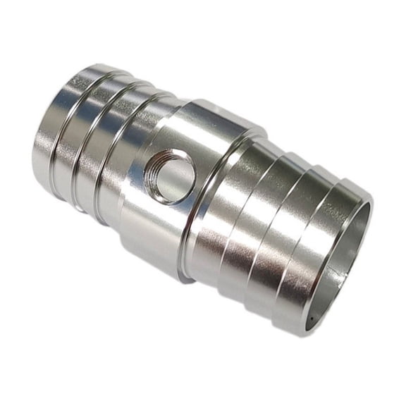 Aluminum 1-1/4" Radiator Hose Barb Coupler with 1/8" NPT Steam Port for LS Swap, Double O-Ring Seal Adapter(A)