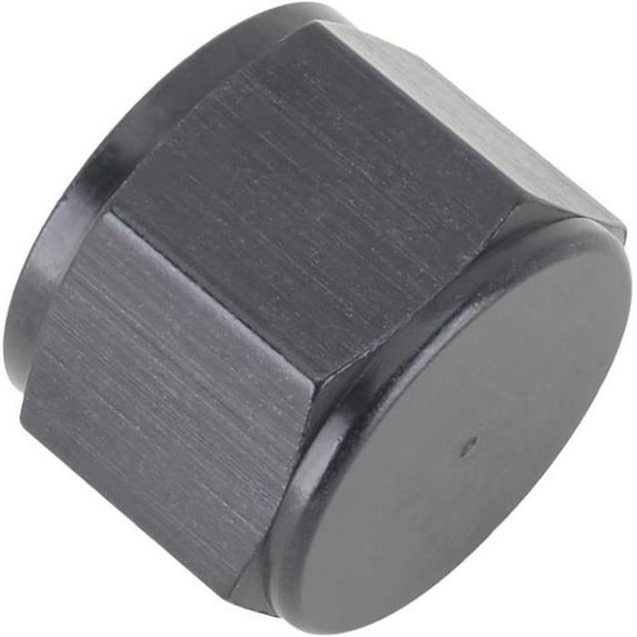 Aluminum -12 AN Flare Fitting Cap, Black Anodized