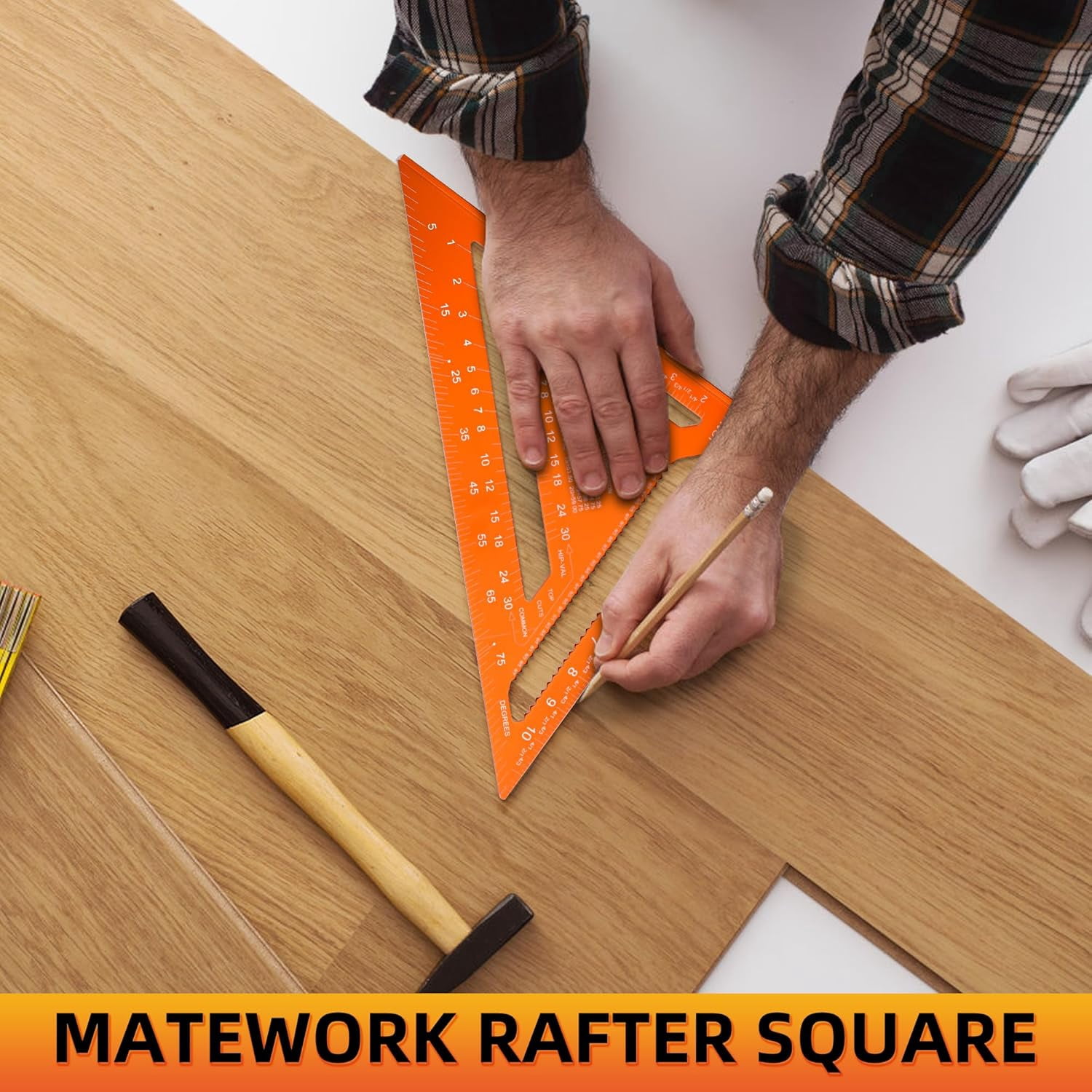Aluminum 12 Inch Rafter Square, Carpenter Measuring Layout Tool, Alloy ...
