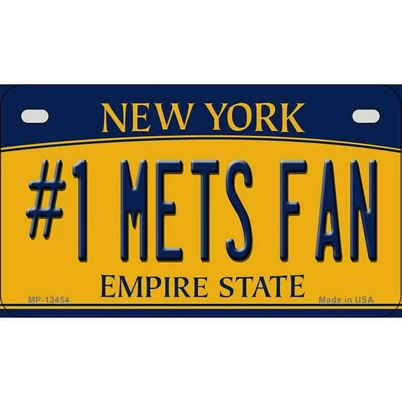 Aluminum (12 inch x 6 inch) #1 Mets Fan Novelty Metal Motorcycle License Plate Tag Sign Car Truck Wall Home