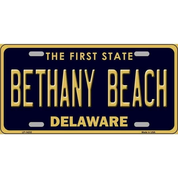 Aluminum (12 inch x 6 inch) Bethany Beach Delaware License Plate Metal Sign Picture Plaque Art Wall Decor