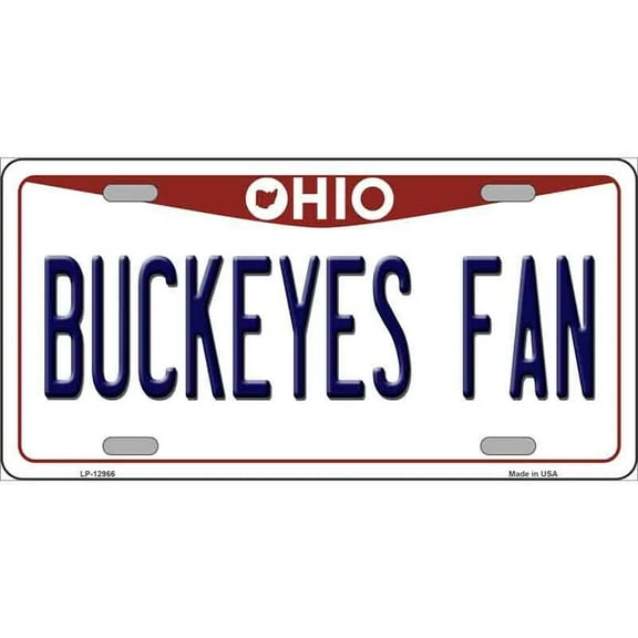 Aluminum (12 inch x 6 inch) Buckeyes Fan Novelty Art License Plate Metal Sign Plaque Wall Decor