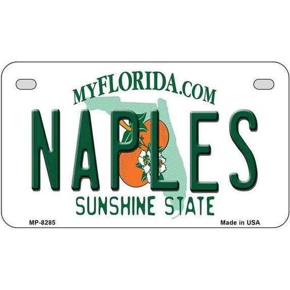 Aluminum (12 inch x 6 inch) Naples Florida Novelty Metal Motorcycle License Plate Sign Car Truck Wall Home