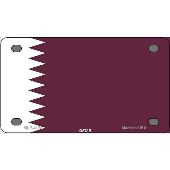 Aluminum (12 inch x 6 inch) Qatar Flag License Plate Metal Sign for Home