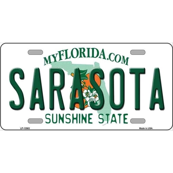 Aluminum (12 inch x 6 inch) Sarasota Florida License Plate Metal Sign Plaque Art Car Truck Wall Home Decor