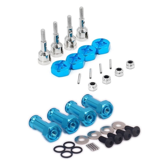 Aluminum 12mm Hex Hub 24mm Extension Adapter for 1/18 A959 A949 Blue & Wheel Conversion Set Axle