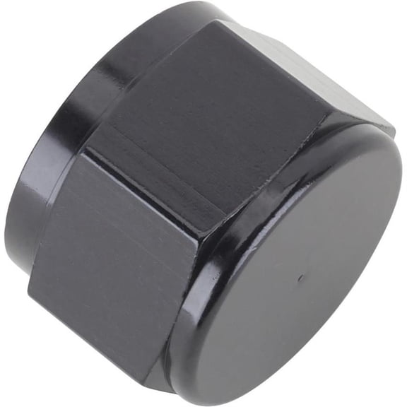 Aluminum -16 AN Flare Fitting Cap, Black Anodized