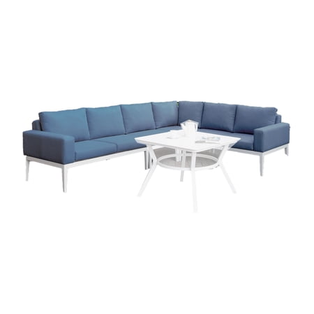 Aluminum 2 Piece Loveseat with Track Style Armrests, Blue