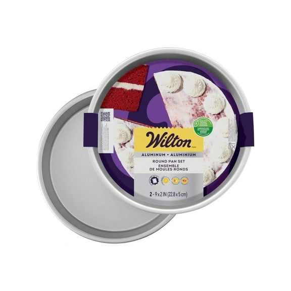 Aluminum 2 - Piece Round Cake Pan Set, Durable Anodized Bakeware Tiered Layered Cakes, Even Heating, Rust - Resistant, Professional Cake Baking Pans, 9x 2 In, Packaging May Vary