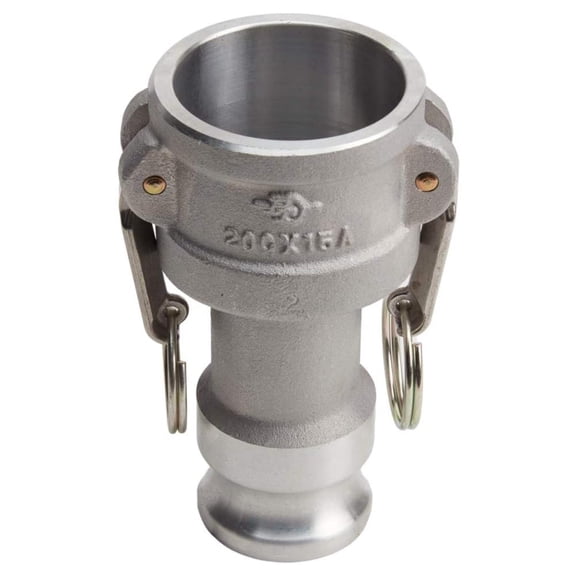 Aluminum 2 inch Female Camlock x 1 1/2 inch Male Camlock