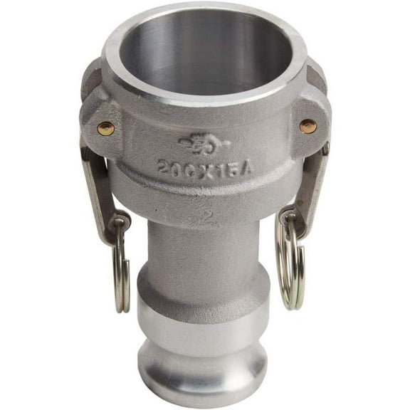 Aluminum 2 inch Female Camlock x 1 1/2 inch Male Camlock