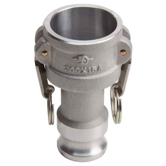 Aluminum 2 inch Female Camlock x 1 1/2 inch Male Camlock