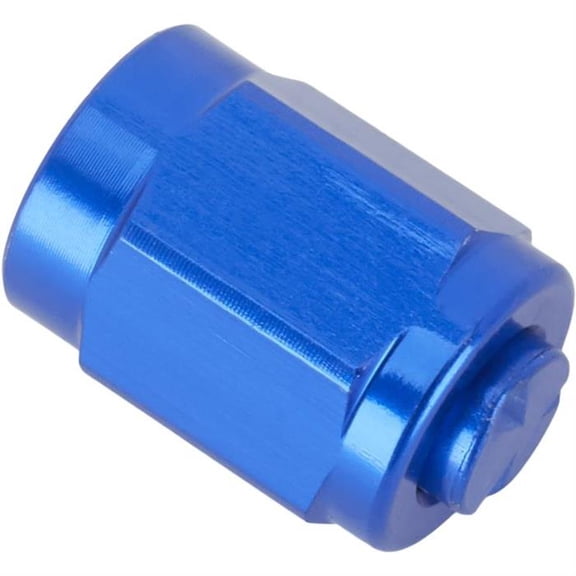 Aluminum -3 AN Flare Fitting Cap, Blue Anodized