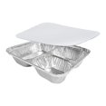 Aluminum TV Dinner Trays with Board Lid 8x6 Disposable