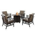 thumbnail image 1 of Aluminum 34-in Round Antique Copper Fire Table Set with Rocking Chairs, 1 of 9
